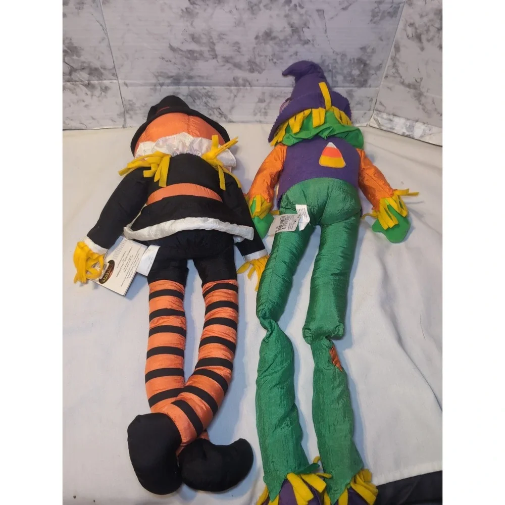 2x Vintage 90s International Silver Co. Halloween Plush Nylon Scarecrows + More